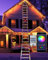 Decorazioni di Natale Esterni, Luce di Scala LED di Natale 3 Meter Con Babbo Natale rampicante, App del Telefono Cellulare o Telecomando Due Modalità di Controllo Luci di Illuminazione di Natale