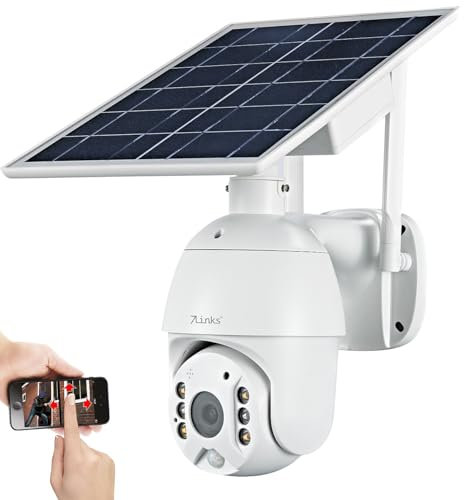 7links Solar Kamera: Autarke WLAN-Pan-Tilt-Überwachungskamera mit 2K, 8-W-Solarpanel, Akku (Outdoor Kamera Solar, Camera, Videokamera Bewegungsmelder)