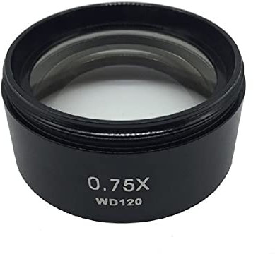 Microscope 0.3X 0.5X 0.75X Reduction Lens 1X 1.5X 2X Barlow Lens Objective Lens Auxiliary Lens Thread 1-7/8 M48*0.75 fit for Stereo Microscope(0.75X)