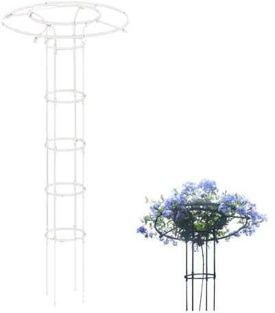 Rankgitter für Kletterpflanzen Weiß 149.9 cm für Kletterpflanzen Rostfrei Vertikaler Regenschirm Glyzinie Gartenturm Rankhilfe Ideal für Topfpflanzen Blumen Gemüse und Reben Indoor/Outdoor