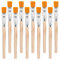 Ymapinc Lot de 10 petits pinceaux plats en bois pour enfants, 1,9 cm, mini pinceaux plats pour aquarelle, petits pinceaux pour retouches, huile et acrylique