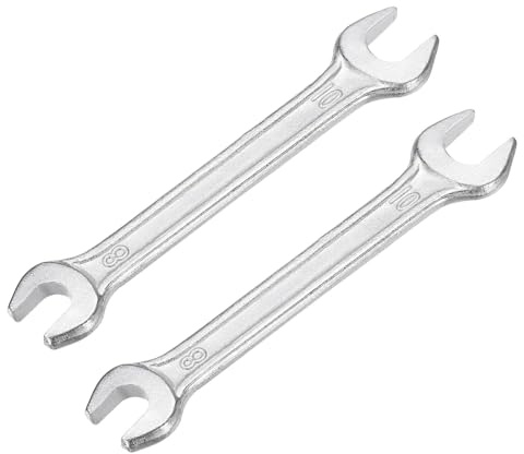Mandouer 8mm x 10mm Double Open End Spanner, Galvanised Metric Wrench | Galvanised steel, rust-resistant and durable, ideal for car repair, furniture assembly, home DIY projects (2-piece)