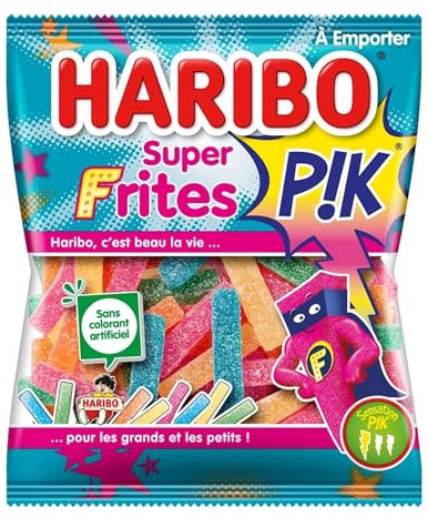 HARIBO - Super Frites PIK - Bonbons Piquants - Sans Colorants Artificiels - Sachets 10 x 120 g