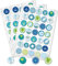 Logbuch-Verlag 105 blau türkise Kinder Kommunion Aufkleber Sticker selbstklebend Anker Schiff Engel Fische Taufe Geburtstag rund 3 cm Kinderaufkleber maritim Deko