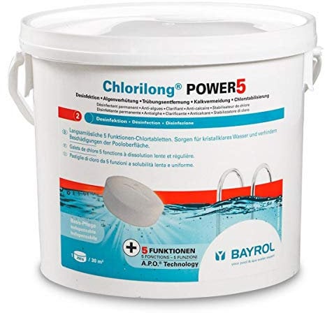 Bayrol Chlorilong Power 5 Multifunktionstablette à 250 g Chlordesinfektion 5 kg