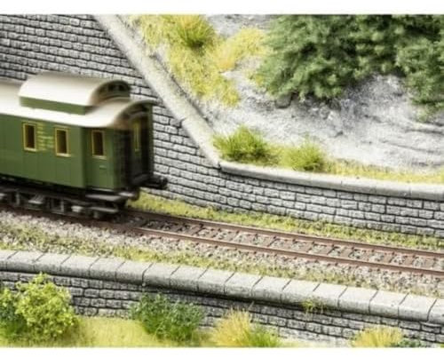 NOCH® Mauerabschlusskanten, aus Struktur-Hartschaum, 5 Stück 9,8 x 1 cm ideal für Modellbau und Miniaturwelten