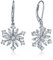 JO WISDOM Ohrringe Schneeflocke Weihnachten Hängend Silber 925 Damen mit 3A Zirkonia Januar Geburtsstein Granat Farbe,Schmuck für Frauen