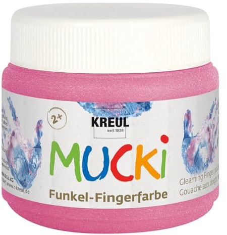 CREATIV DISCOUNT NEU MUCKI Funkel-Fingerfarbe Feenstaub-Rosa 150 ml