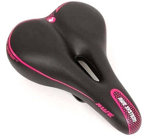 AWE® Adult Ladies EXTREME COMFORT GEL Bike/E-Bike/City Bicycle Saddle Pink, Black Large
