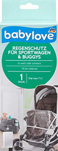 Babylove Regenschutz für Sportwagen und Buggys, 1 St - Wasserdicht - Universal Fit - Schwarz/Weiß - Kunststoff