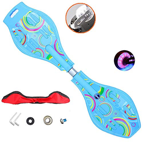 YEENUO 34 X 8 Caster Board - Shortboard Skateboard Cruiser 2 Räder - Radical Intensive Acceleration Waveboard mit 360 Grad Caster Trucks und Rutschfester konkaver Plattform für Kinder | Tragbare L