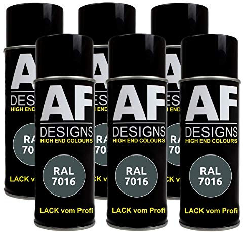 Alex Flittner Designs 6x RAL Lackspray Autolack Buntlack Spraydose RAL7016 ANTHRAZITGRAU glänzend