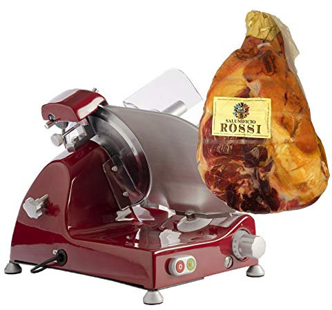 FAC - Special Bundle - Curvy C220 Slicer - Pomoli Metallizati - Red + Parma Ham 24 Months Whole Included in The Price