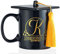 Onebttl Regalo de graduación 2025 – Taza con sombrero de doctorado Bachelor con iniciales, regalos personalizados, taza de café, idea de regalo para Bachelor Master Abitur, exámenes de inventarios