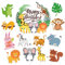 DPKOW 37pcs Tiere Geburtstag Tortendeko, Zoo Cake Topper für Kinder Junge Kuchen Deko, Dschungel Cupcake Topper für Wald Safari Thema Deko, Fondant Muffins Tischdeko