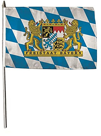 U24 Flagge Fahne Stockflagge Freistaat Bayern 30 x 45 cm Stockfahne 3er Pack
