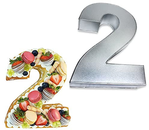 Global Outlet Ltd 0-9 Number Large Individual Cake tins for Baking, Birthday, Wedding Anniversary & Parties, Metallic Cake molds (2)