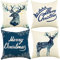 Ogiselestyle Kissenbezug mit Rentier-Schlitten, 45,7 x 45,7 cm, Weihnachten, Winter, Urlaub, Dekoration, für Sofa, Couch, 4 Stück