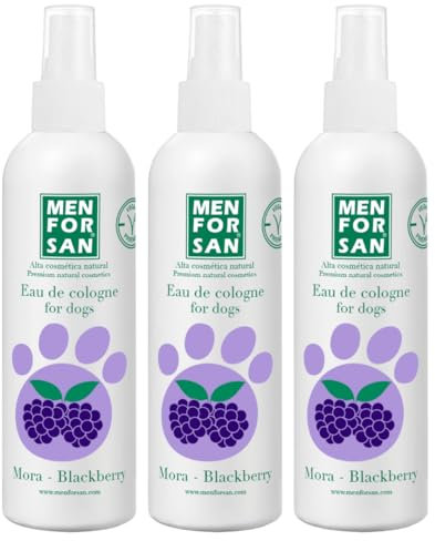 MENFORSAN Eau de Cologne à la mûre pour chien 125 ml – Lot de 3 unités