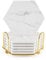 White Coasters Set - Stone Ceramic Coasters with Cork Base and Holder for Outdoor Garden Tables