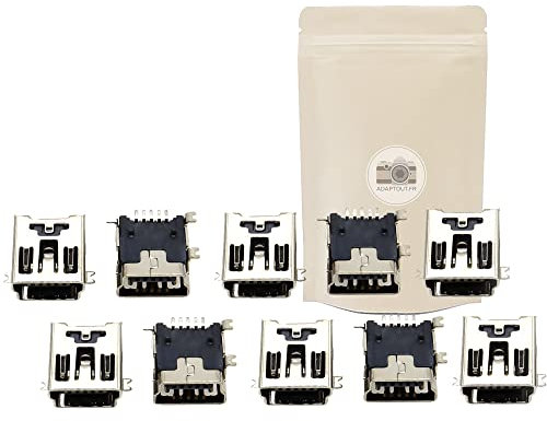 Adaptout 10X Mini Prise USB 2.0 Femelle PCB Board a souder 5 pins Chargeur Piece de Rechange