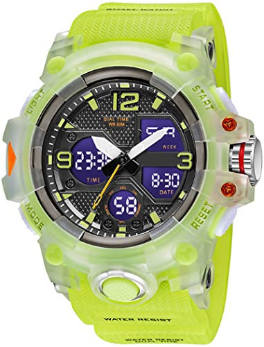 Digitale Armbanduhr Herren Militärische Sportuhr Analog Digitaluhr 50M Wasserdicht Outdoor Uhr mit Licht Alarm Kalender Stoppuhr für Männer Jungen Groß