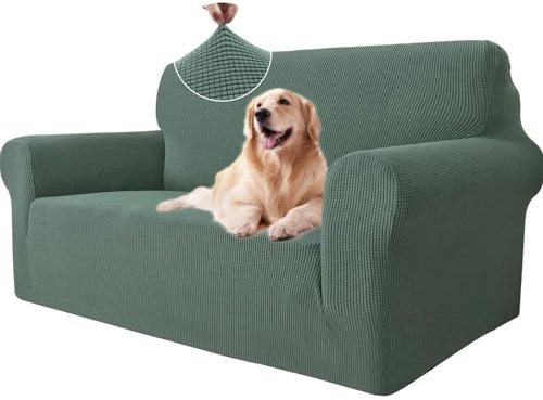 Ystyle Copridivano 2 Posti con Braccioli, Elasticizzato Copri Divano Antigraffio Gatto Cani, Universale Moderno Fodere Copridivani, Elastico Copripoltrona Antimacchia Antiscivolo, Verde Chiaro