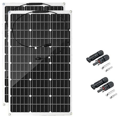 Panneau Solaire 160W Flexible Monocristallin 42 * 80W Module De Panneau Solaire Ultra Mince Et Étanche pour Camping-Car, Toits, Batterie 12V Et Surfaces Inégales A,160W
