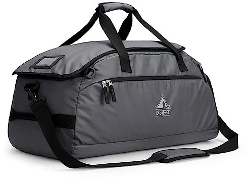 G4Free 60L Leder Große Sporttasche & Reisetasche für Damen und Herren mit Schuhfach & Nassfach/Trainingstasche & Turnbeutel & Schule Sporttasche/für Schule & Sport & Fitness & Reisen, grau, (60L) UK,