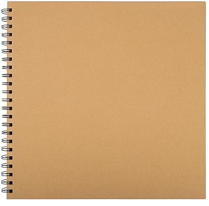 Belle Vous Álbum de fotos Kraft con 80 páginas – 30 x 30 cm – Hojas de papel para manualidades en blanco – Invitados de boda y libro día de San Valentín de recuerdos Hecho a