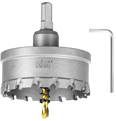 SALI TCT Carbide Hole Saw for Hard Metal,75mm,2-20/21 Tungsten Carbide Tipped Hole Cutter Set with Titanium-Plated Pilot Drill bit for Metal, Stainless Steel, Iron, Wood, Aluminium, Plastics