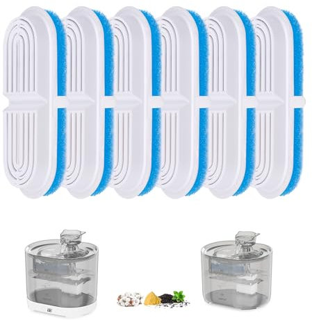HAPUP Cat Water Fountain Battery Operated Filters 2.2L Cat Fountain Filters Pet Fountain Replacement Filter Oval with Quadruple Filtration System