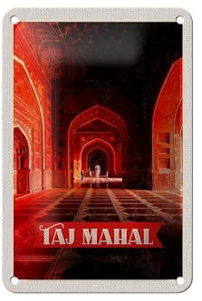 FEMER Blechschild Reise 12x18cm Indien Taj Mahal innen Flur Dekoration
