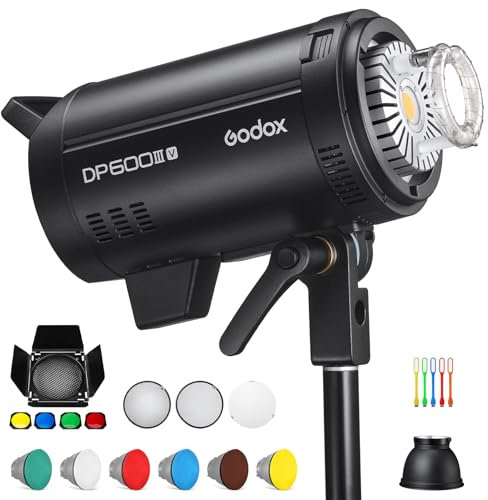 Godox DP600IIIV Studioblitz Strobe Light Kit,600Ws 5600±200K Farbtemperatur Bowens Mount 2.4G Wireless System Studio Flash für Hochzeit,Porträt,Mode