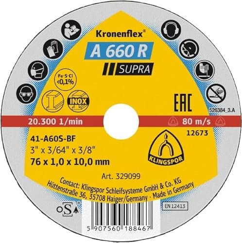 Klingspor A 660 R Trennscheibe Kleintrennscheiben 50 mm, 76 mm, 100 mm wählbar: 76 x 1 x 10 mm 25 Stück