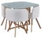 S & S Saldos y Stocks Mesa de Cristal Templado Teka + 4 Sillas. Comedor o Cocina Blanco 100x100 cm