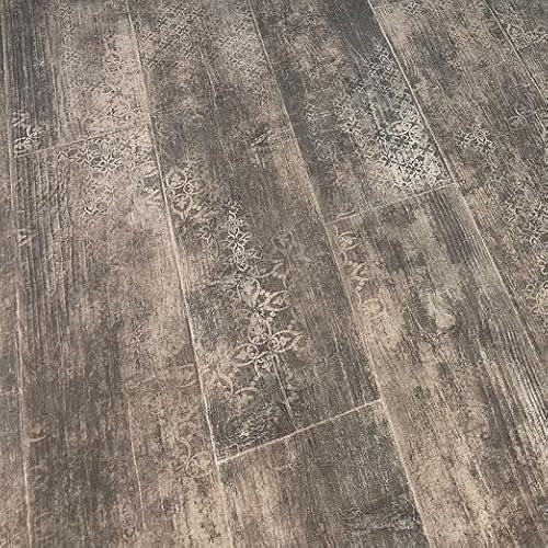 Embossed Effect Dark Forrest Oak Vinyl Roll Flooring Waterproof Anti-Slip Kitchen Bathroom Lino Flooring (1, 5metres x 4metres (16ft 4 x 13ft 1))