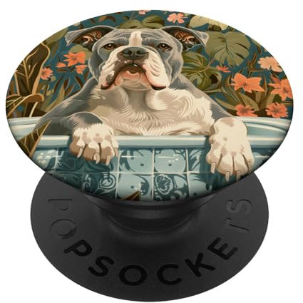Cottagecore Aesthetic Botanical Floral American Bully PopSockets mit austauschbarem PopGrip