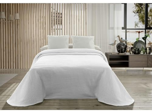 Hosteline Tagesdecke Palma weiß Bett 180 cm