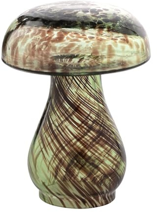 Widdop and Co Hestia Vase Ornement en Verre Champignon Petit 10cm x 8cm x 8cm Charmante Design Couleurs Terreuses Vase Décoratif pour Maison Salon Décor Automne