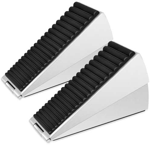 Door Stoppers, Heavy Duty Door Stop Indoors Outdoor Large Door Wedge 3 Inch Tall Door Stoppers for Floor Non Slip Adjustable Doorstop Stainless Steel Rubber Door Holder to Keep Door Open