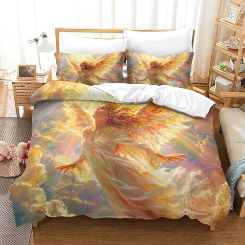 RJAVAGFZL Engels 3D Gedruckt Bettwäsche-Set 3 Teilig Bettbezug Set Mit Kissenbezug Soft Microfaser Luxus Modern Mit Reißverschluss Für Erwachsene Und Kinder Super King（260x220cm）