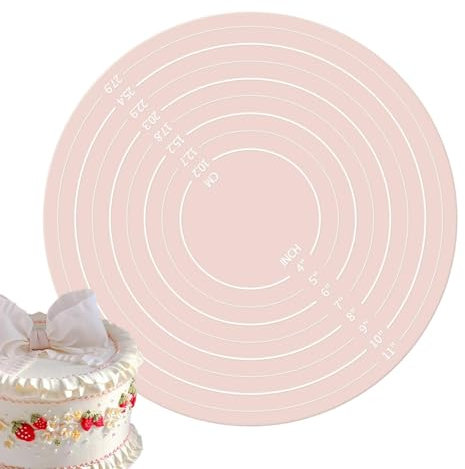Cake Decorating Mat,11.81inch Cake Turntable Mat - Food Grade Silicone Dough Rolling Bake Mat, Thick Non-Stick Baking Mat, Pastry Baking Pad for Cooking