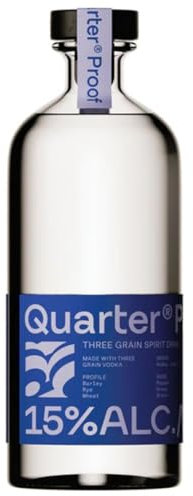 Quarter Proof | Vodka Light Three Grain Spirit | 15% Vol | 70cl, Low Calorie Mid Strength Vegan Vodka, Sugar Free Spirit Distilled in the UK
