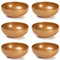 Acan Tradineur - Pack de 6 cuencos de plástico, boles, tazones reutilizables y reciclables, aptos para uso alimentario y microondas, fabricados en España (Dorado - Ø 16 cm - 800 ml)