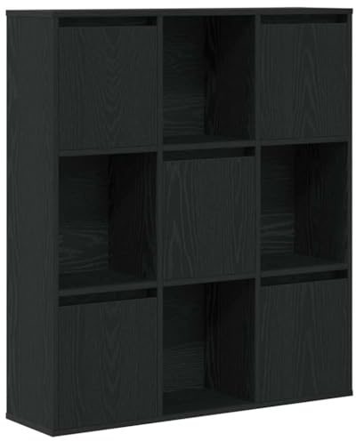 vidaXL Bücherregal Schwarz Eichen-Optik 89x24x101,5 cm Holzwerkstoff, Bücherschrank, Lagerregal, Regal, Lagerschrank, Schrank, Aufbewahrungsschrank