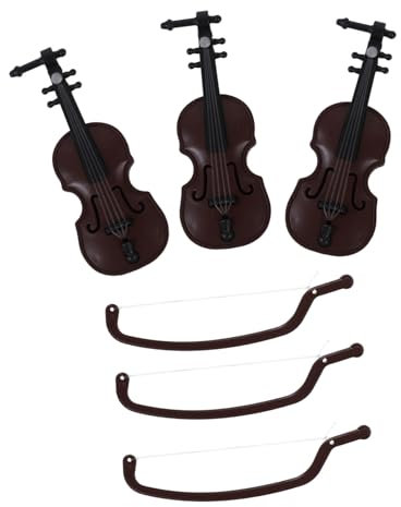 DRESSOOS 3stücke Mini Violin Modell Delikate Simulation Für Puppenhaus Dekoration Vintage Design Für Miniatur Landschaftsprojekte Und Wiederverwendbar Und Sicher