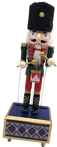 Zxfdsfdbnm Casse-noisette, poupée soldat, boîte à musique, en bois, avec mélodies, pour décoration de Noël et pour offrir