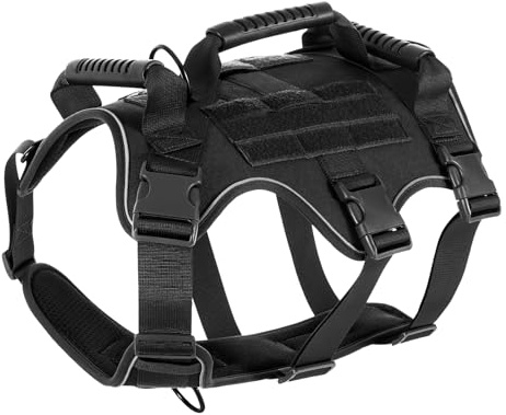 Hundegeschirr, Brustgeschirr für Große/Mittlere Hunde | Reflektierend Hundegeschirr mit komfortabler Mesh-Polsterung, mit 3 Griff Ausbruchsicher Einstellbar Brustgeschirr, XL