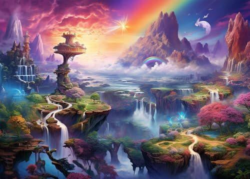 Bullglesup Puzzle für Erwachsene 1000 Teile, Fairyland mit Poster, Teile Passen Perfekt Ineinander Buchstaben Auf der Rückseite Kein Staub, Geschenk für Ältere Senioren (70 x 50cm)